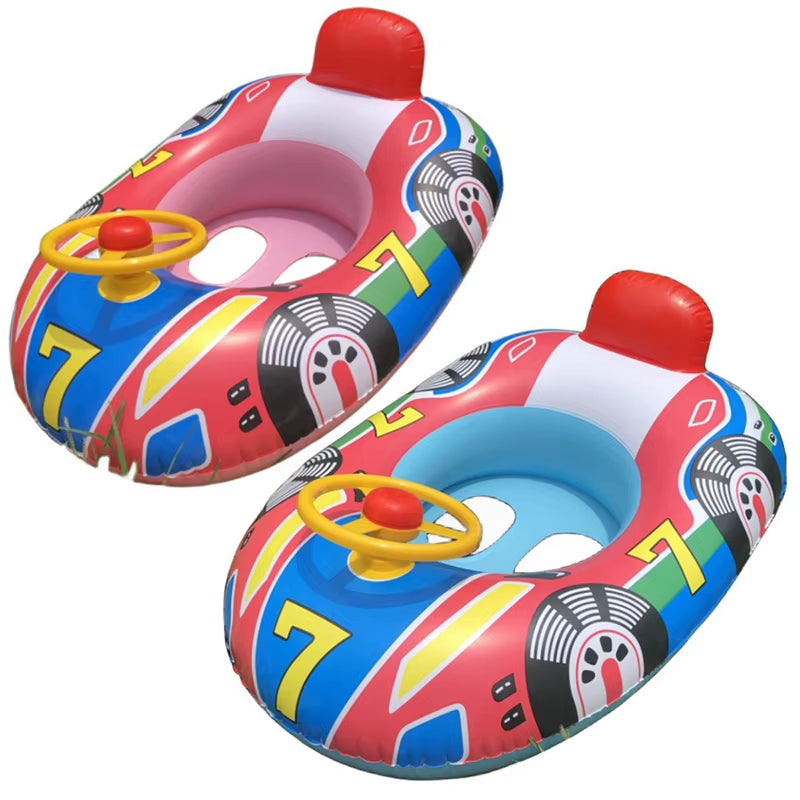 Baby Steering Wheel Car Boat Swimming Float Ring,Baby Inflatable Pool Floatie ，Bathtub Toys， Pool Accessories