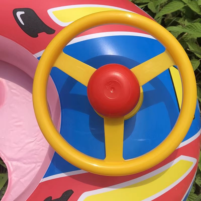 Baby Steering Wheel Car Boat Swimming Float Ring,Baby Inflatable Pool Floatie ，Bathtub Toys， Pool Accessories